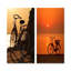 Coucher de soleil coucher de soleil - ensemble d'art mural en métal bicyclette de 2-1586242568