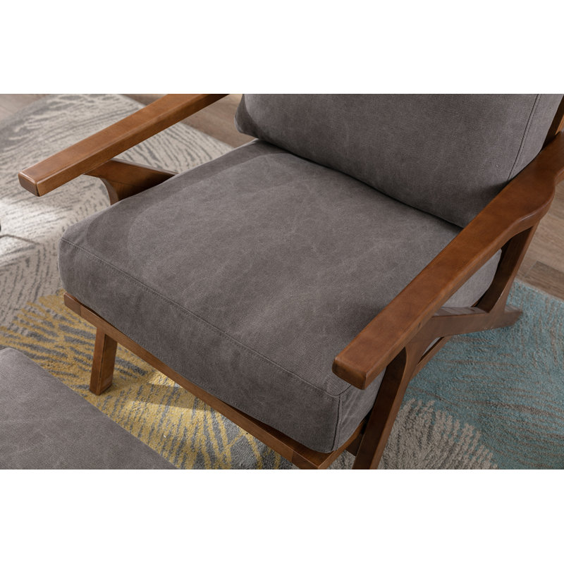 Fauteuil avec repose-pieds l 25 po Juntier, Gris