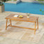 Table de salle à manger d'extérieur moderne, table de patio en bois d'acacia avec finition en teck - jardin résistant aux intempéries, ensemble de salle à manger près de la piscine pour 4 à 6 personnes