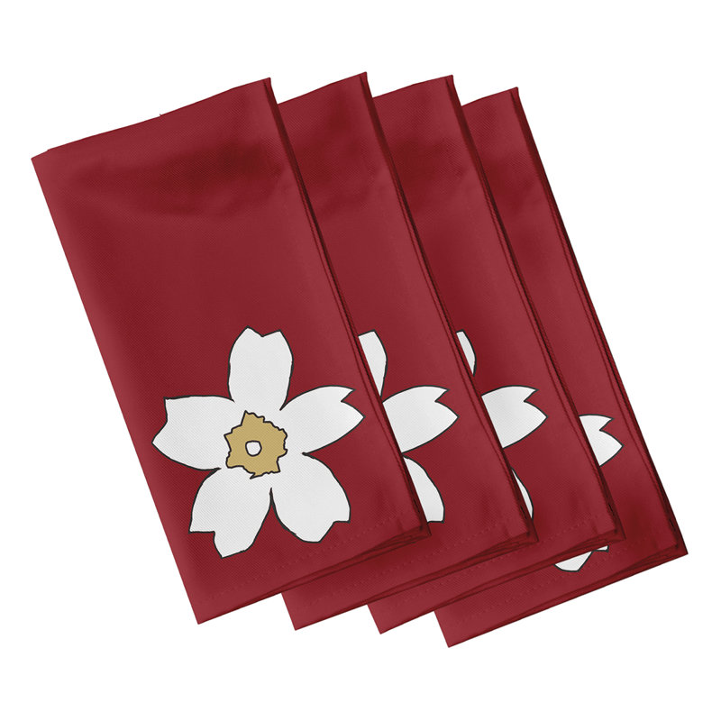 Serviette Brainard, L 18 po x L 18 po, Blanc cassé / bleu / pêche