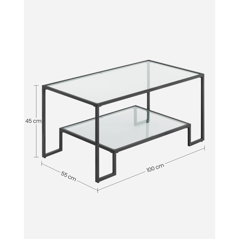 Gus Frame Coffee Table with Storage, Black