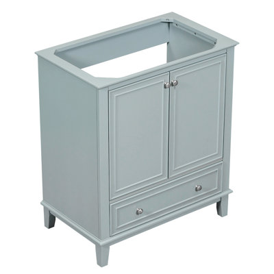 30" Bathroom Vanity Without Sink, Base Only, Multi-Functional Bathroom Cabinet With Doors And Drawer, Solid Frame And MDF Board