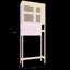 Support de rangement pour toilette pour salle de lavage, autoportant, très grande capacité, peu encombrant, beige noir gris, composants de haute qualité, tablette ouverte et deux portes à persiennes, étapes d'installation simples