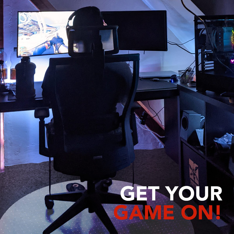 Clear Round Gaming and Office Chair Mat for Carpet