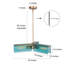 Luminaire suspendu unique et remarquable à 3 lumières avec accents en fer forgé Folle