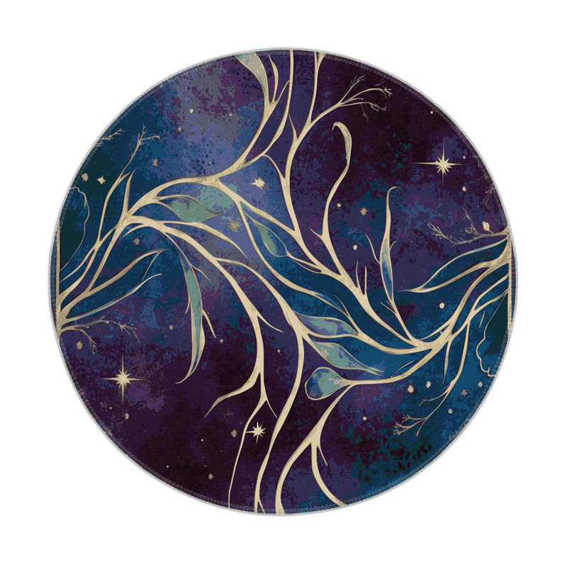 Ethereal Branches Indoor And Outdoor Area Rug, Round 5'