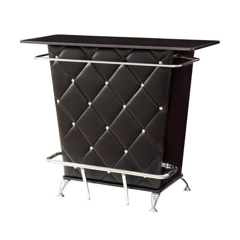 47.4" W Contemporary Bar Table, Black (K/D), Black