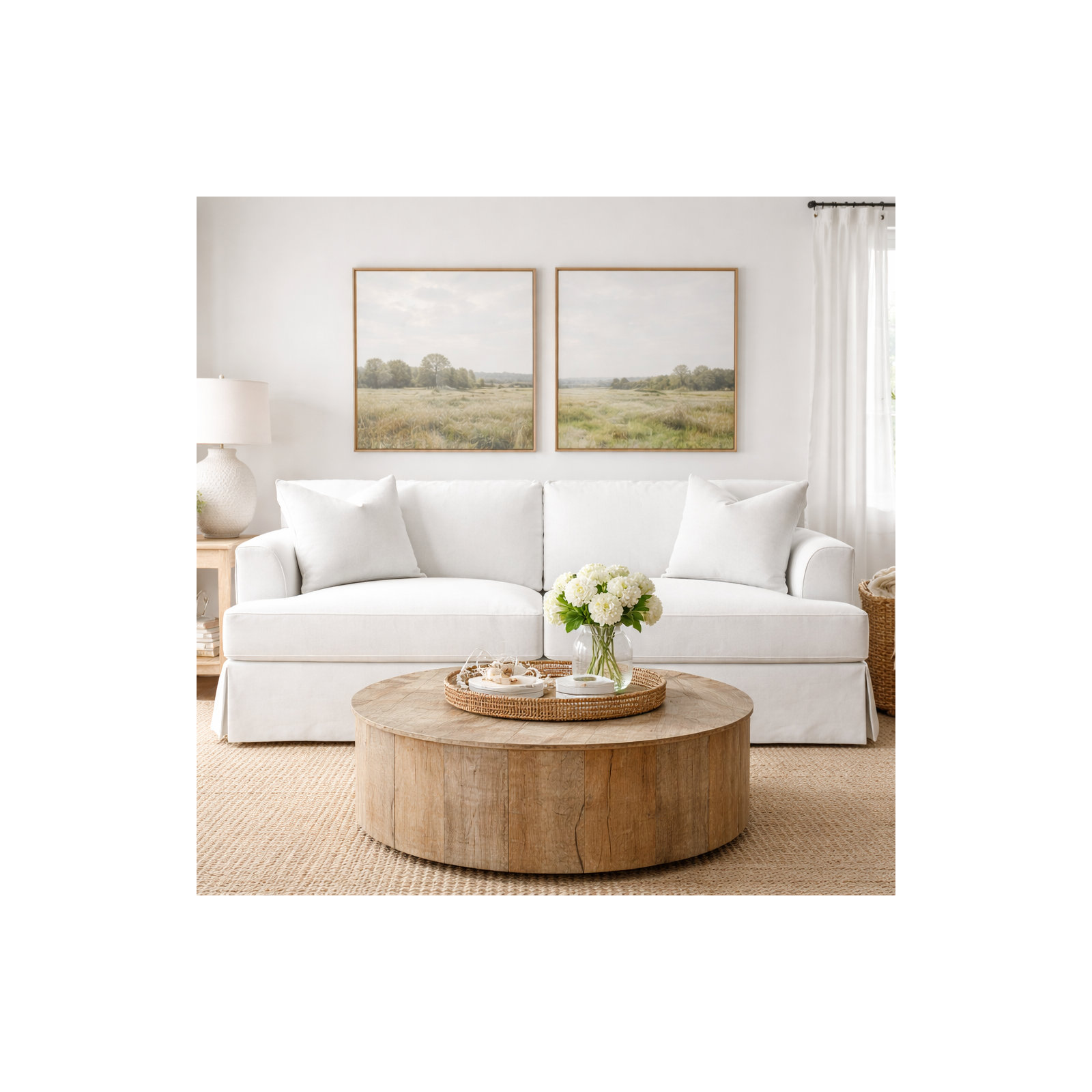 Lucia 92.5'' Upholstered Sofa, Bayou Off White Canvas