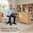 72W 3 Position Sit to Stand L Shaped Desk in Maple Cross-775468199