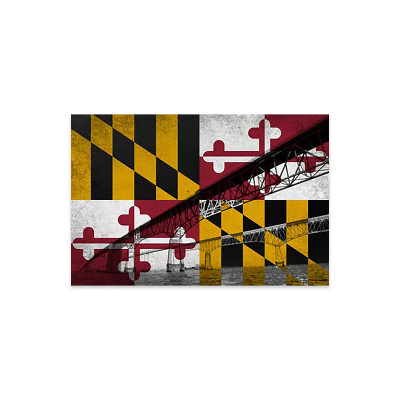 Maryland (pont de la baie de Chesapeake), reproduction sur verre acrylique, H 24 po x l 16 po x P 0,25 po