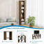 Bibliothèque de rangement à 6 rangées de 6 cubes, tablette décorative à dos ouvert avec cadre épaissi, organisateur en bois robuste avec surface lisse facile à nettoyer pour le salon, la chambre à coucher et le bureau personnel, facile à assembler. (6 carrés, brun)-1049230126