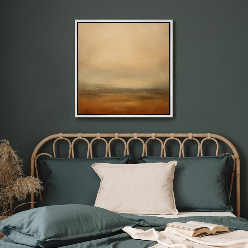 Art mural encadré sur toile - Paysage abstrait, impressions murales pour chambre à coucher - 16 po x 16 po, H 16 po x l 16 po