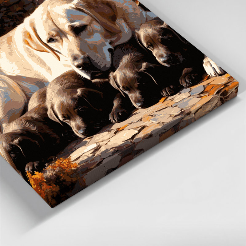 «Dogs Labrador Retriever», art mural sur toile noire, H 12 po x l 18 po