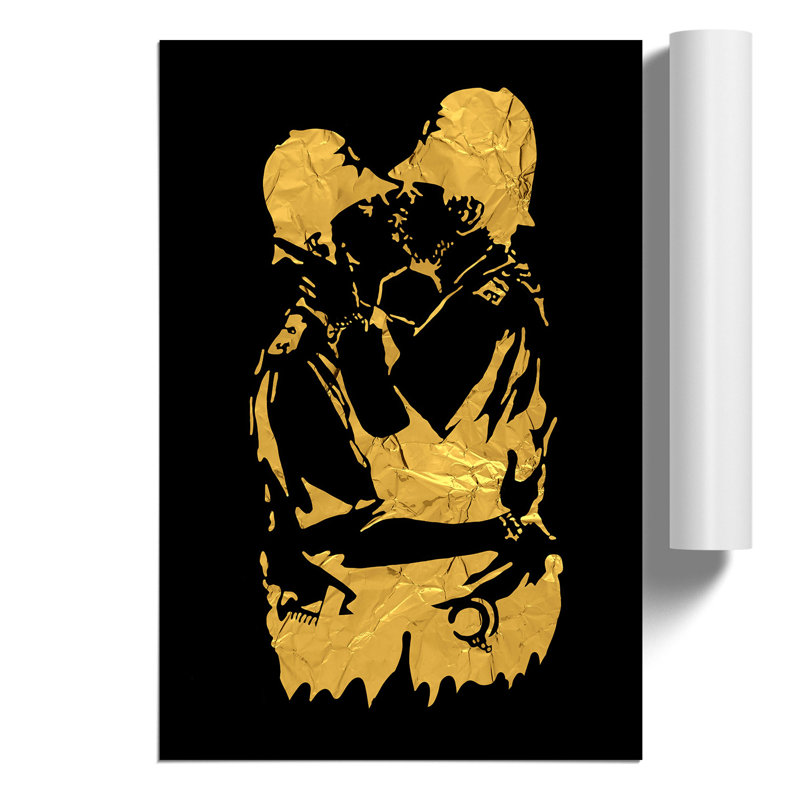 Banksy Kissing Policemen - Unframed Graphic Art, 84cm H x 59cm W x 0.1cm D