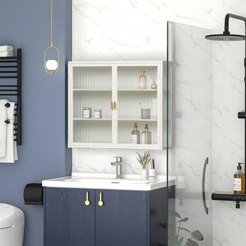 Borrello Metal Bathroom Cabinet, White