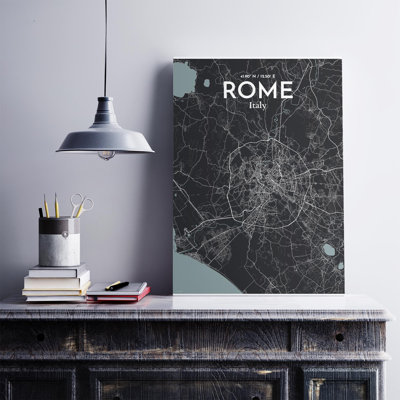 Rome, carte de la ville, impression dans la nature