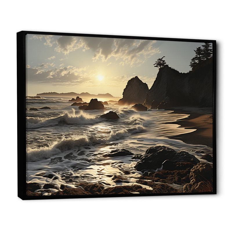 «Beach Photo Rockies II» sur toile, H 12 po x l 20 po x P 1 po, Cadre flottant noir