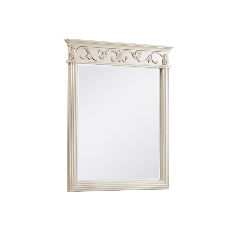 Miroir de salle de bain Aurillon, H 30 po x l 21 po, Ivoire antique