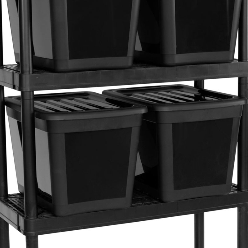 Gracious Living 4 Shelf Fixed Height Ventilated Medium Duty Storage Unit, 29.7" H x 20.8" W x 11.9" D