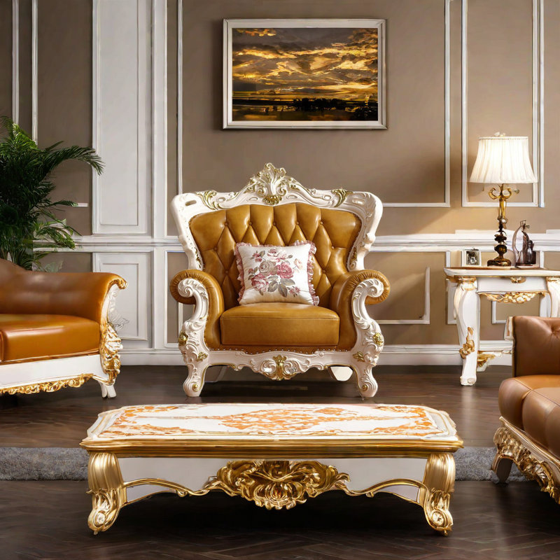 Fauteuil de loisir en cuir européen