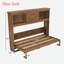 Lit escamotable avec station de charge, 2 armoires de rangement et 1 tiroir-1693593218