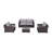 Biles Fully Assembled 5 Piece Rattan Sectional Seating Group with Cushions