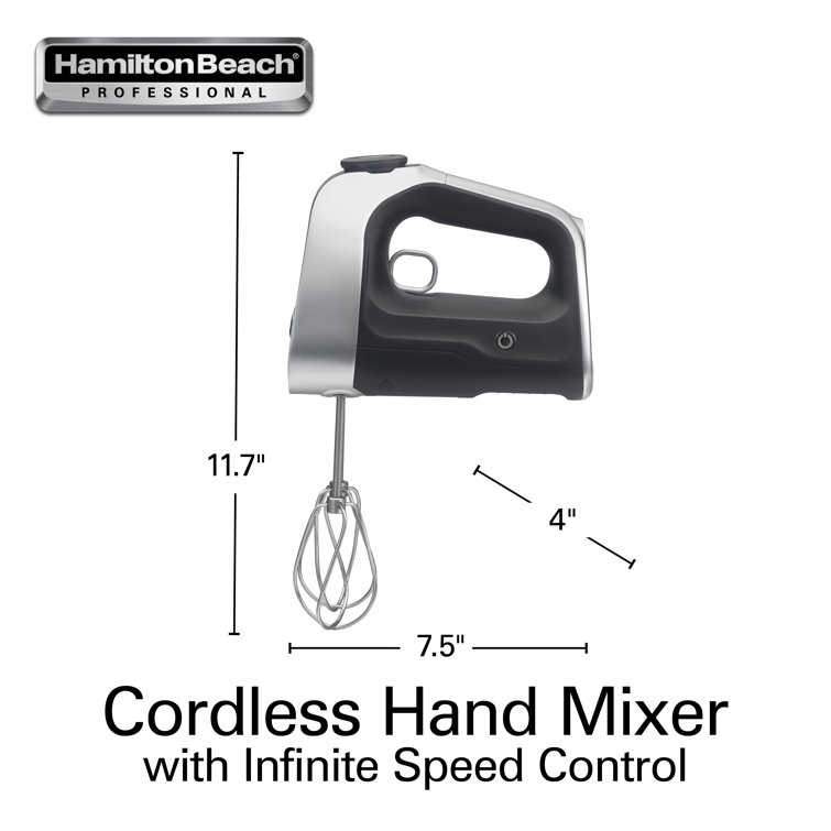 Hamilton Beach Professional Cordless Hand Mixer with Infinite Speed Control
