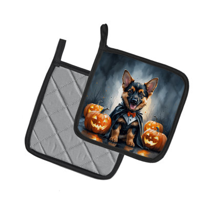 Paire de porte-pots d'Halloween berger allemand