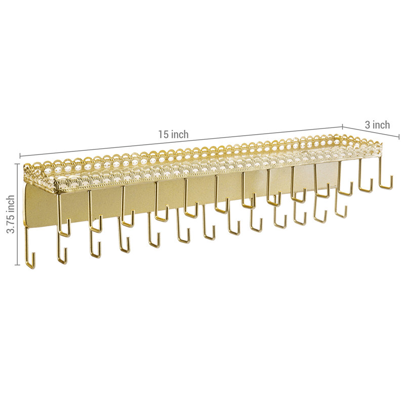 Wall Mounted Jewellery Holder, Brass