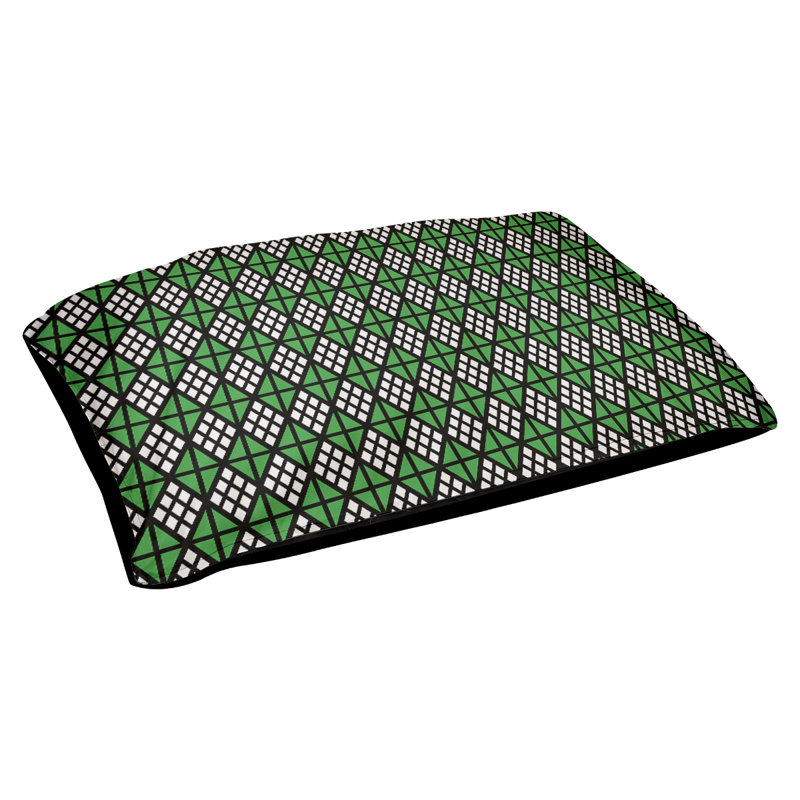 Coussin diamants Byrge, Très grand (l 52 po x P 42 po x H 17 po), Noir / vert pâle