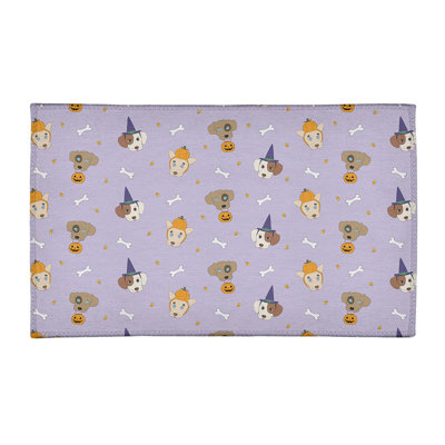 Tapis mauve/orange/brun fait main
