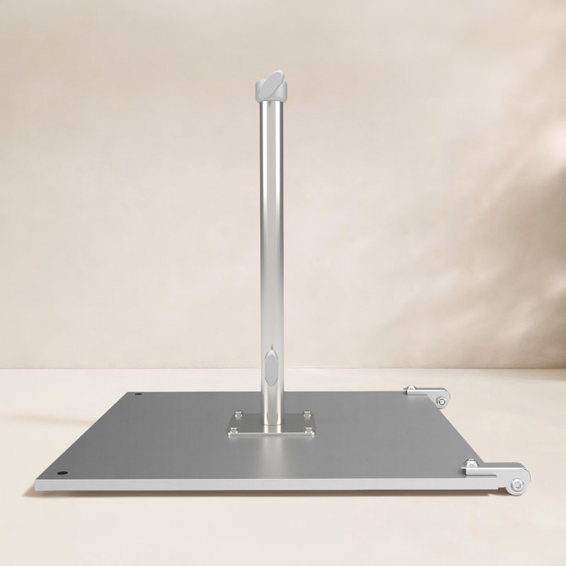 Steel Standing Umbrella Base with Wheels, Silver