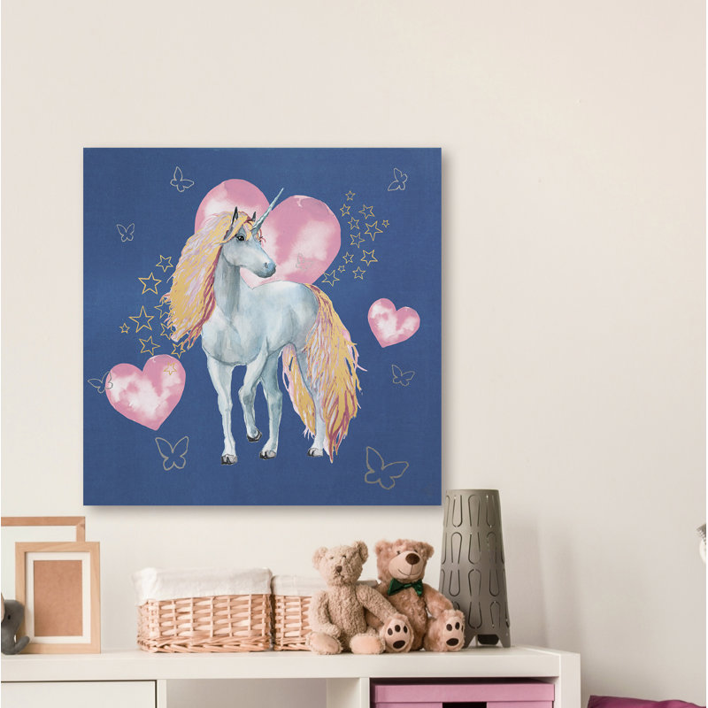 Niangua «Stars and Love Unicorn», reproduction sur toile tendue, H 48 po x l 48 po