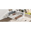 Lit plateforme en bois avec tête de lit, tablettes et 2 tiroirs-804465462