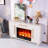 Modern light luxury electric fireplace with simulated fire heating core