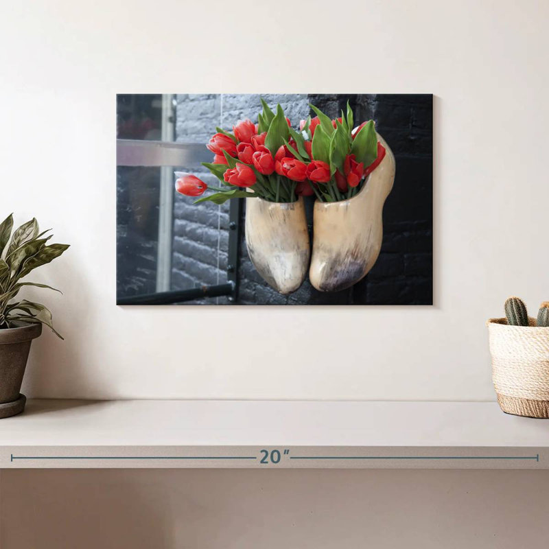 Tulips In Clogs, 8" H x 12" W