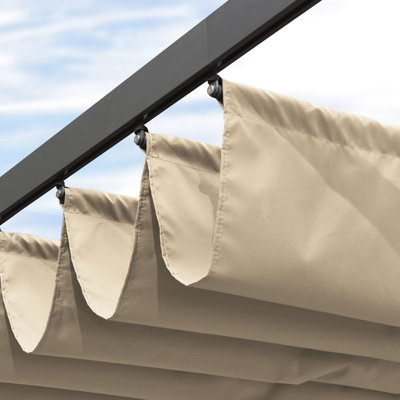 Toile de remplacement pour pergola mauve pour toit de terrasse 11 pi x 13 pi pour l'extérieur de toit durable rétractable durable seulement, beige