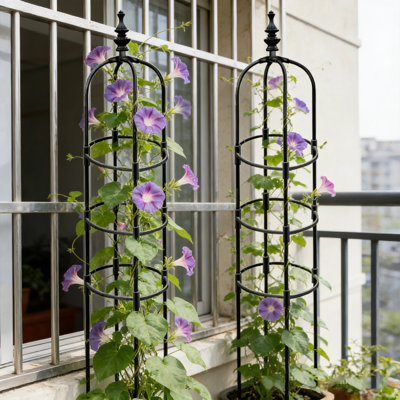 2 treillis obélisque de jardin, treillis de jardin de 150 cm de hauteur pour plantes grimpantes d'extérieur, pour plantes grimpantes et supports à fleurs, support pour plantes d'intérieur en pot