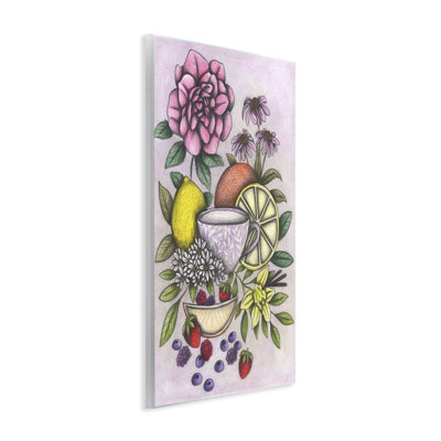 Rococo Tea with Fruits Wall Plaque, design by Cecilia Battaini