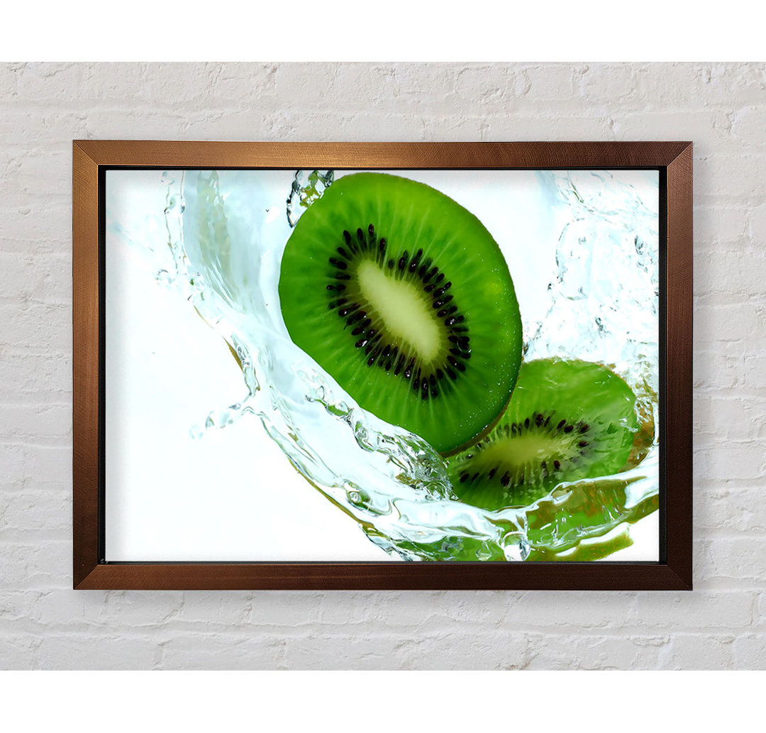 Gerahmtes Leinwandbild Fresh Kiwi Splash