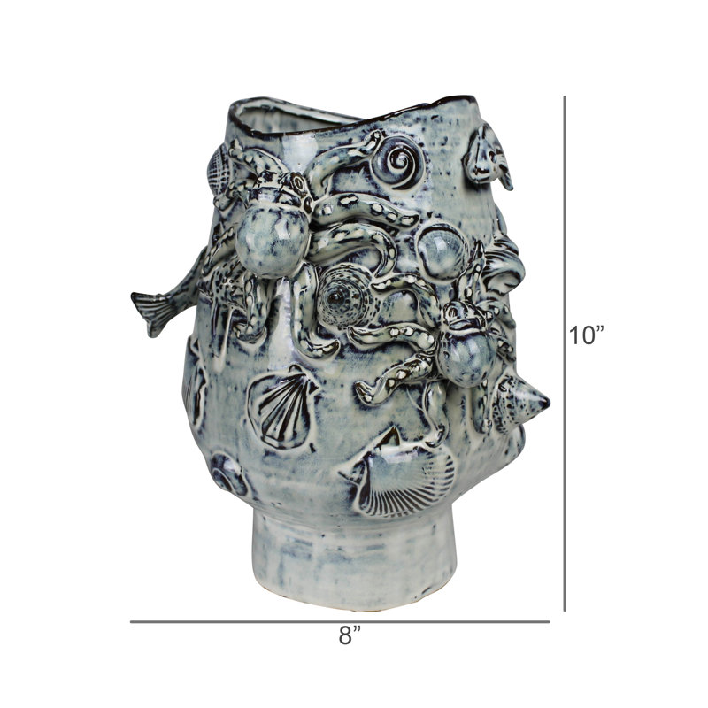 Vase avec créatures marines, céramique