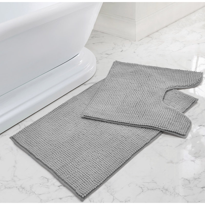 Busselton Shaggy Noodle Bath Mat 50x80, Grey