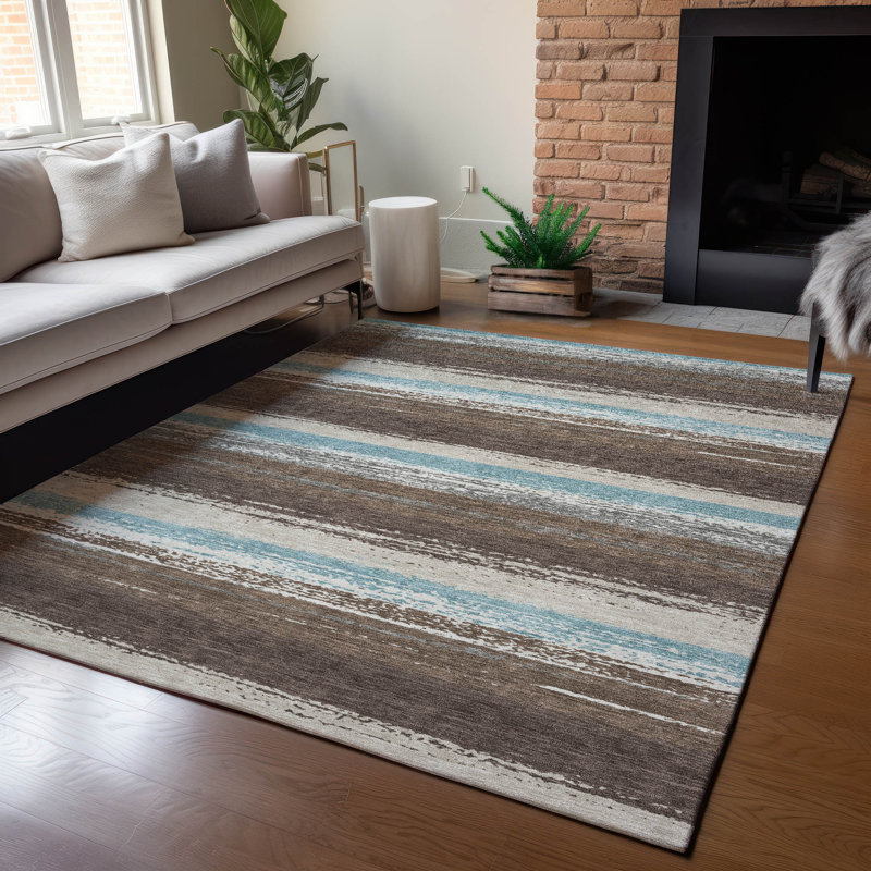 Tapis intérieur / extérieur lavable à la machine Chantille ACN2707, Brun, 8 pi x 10 pi