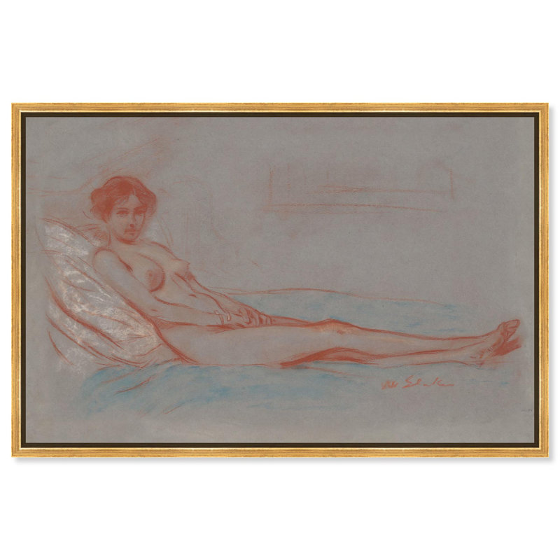 Toile inclinable 1910 par Art Remedy, H 17,5 po x l 25,5 po x P 1,2 po, Cadre flottant doré