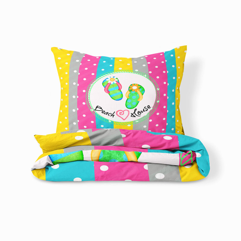  Ensemble de housse de couette Beach, Housse de couette simple et 2 taies décoratives