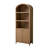 Francisco Modern 76"H Wood Finish Fluted Bookcase with Adjustable Open Shelves and Storage Cabinets-1164596555