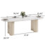 Table de salle à manger 70,86 "/ 78,74" ovale moderne avec plateau en pierre frittée et piédestal cannelé pouvant accueillir 6 à 8 tables de cuisine Disponible en plusieurs couleurs et tailles-10871374