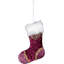 15cm Burgundy and Pink Christmas Hanging Stocking Decoration with Sturdy Loop for Seasonal Home Display