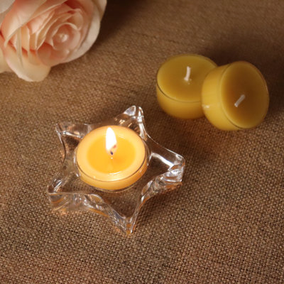 Lot de 12 bougies chauffe-plat en cire d'abeille non parfumées, 4 heures de combustion propre et longue durée