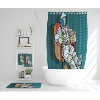 Nazma Polyester Shower Curtain Set